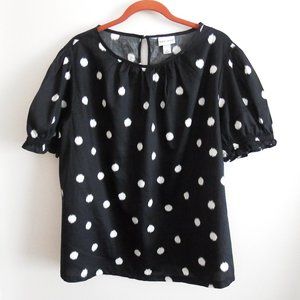 Ava & Viv Black/White Swiss Dot Top 1X
